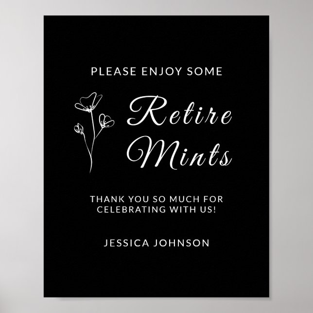 Modern Retirement Party Favor Sign (Front)
