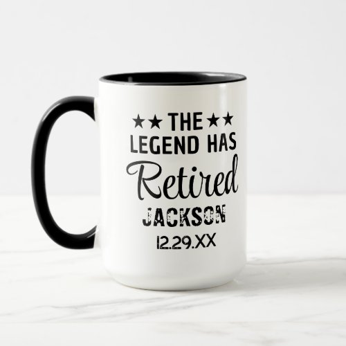 Modern Retirement Party Gifts Name Date Retired Mug