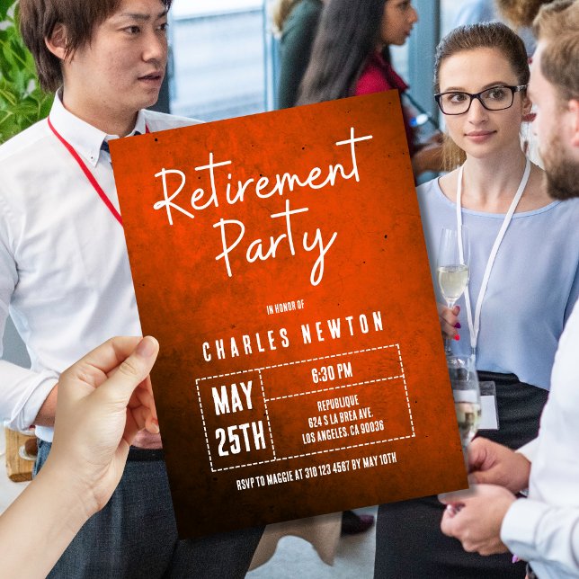 Modern Retirement Party Invite | Orange Gradient (Creator Uploaded)