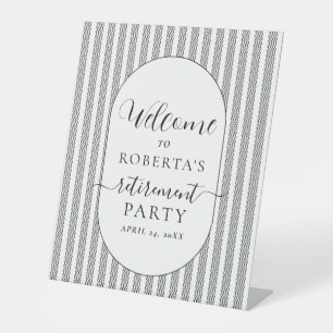 Modern Retirement Party Welcome Pedestal Sign