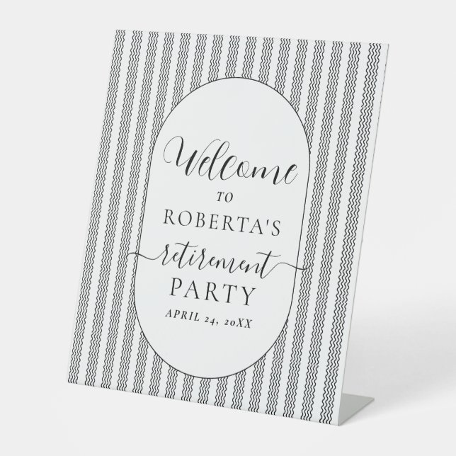 Modern Retirement Party Welcome Pedestal Sign (Front)