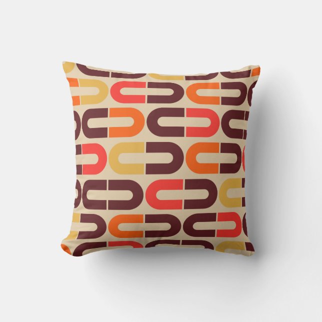 Modern retro 60s 70s style pillow (Front)