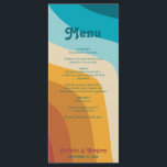 Modern Retro 70's Colorful Rainbow Waves Wedding Menu<br><div class="desc">A beautiful 70's inspired colorful retro rainbow abstract waves design. A minimalist wedding menu card with groovy patterns and retro color palette. Matching wedding invitations and other stationery items are also available.</div>