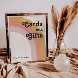 Modern Retro 70&#39;s Rainbow | Cards and Gifts Sign