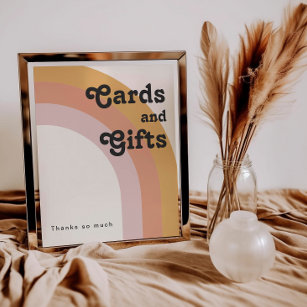Modern Retro 70's Rainbow   Cards and Gifts Sign