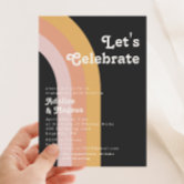 Gold Arch Lets Celebrate Photo Engagement Party Invitation