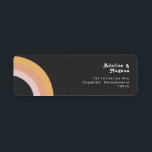 Modern Retro 70's Rainbow | Dark Return Address Label<br><div class="desc">This modern retro 70's rainbow | dark return address label is perfect for your simple vintage orange, rose gold, and blush pink wedding. Designed with elements of a classic, colorful boho arch and groovy minimalist stripes. The design has a unique abstract tropical beach feel, great for any spring, summer, or...</div>