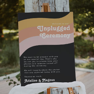 Modern Retro 70's Rainbow Dark Unplugged Ceremony  Foam Board