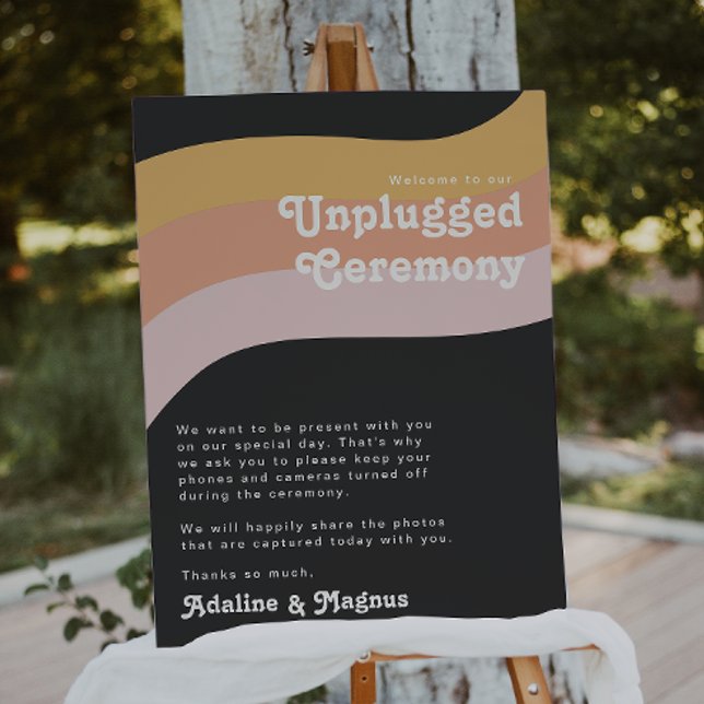 Modern Retro 70's Rainbow Dark Unplugged Ceremony  Foam Board (Creator Uploaded)