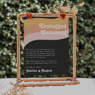 Modern Retro 70's Rainbow Dark Unplugged Ceremony Poster