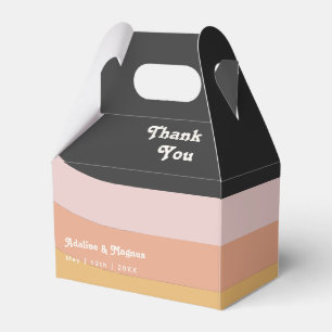 Modern Retro 70's Rainbow Dark Wedding Favor Box