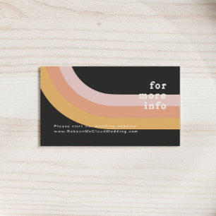 Modern Retro 70's Rainbow Dark Wedding Website Enclosure Card