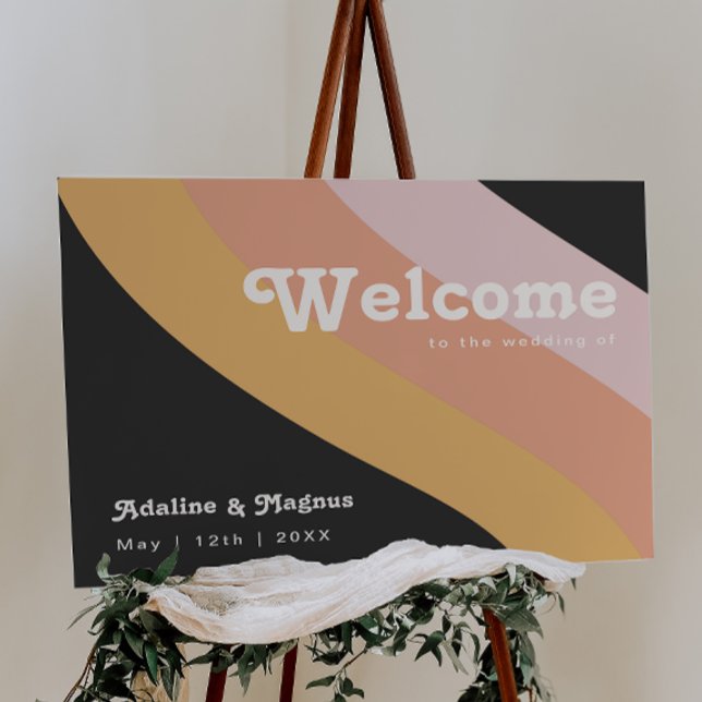 Modern Retro 70's Rainbow Dark Welcome Foam Board (Creator Uploaded)