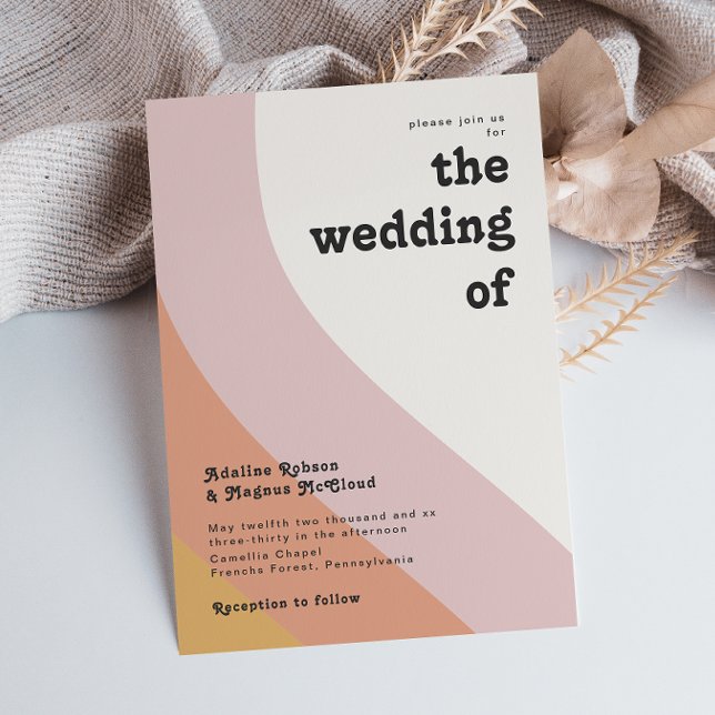 Modern Retro 70's Rainbow The Wedding Of Invitation (Creator Uploaded)