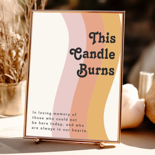 Modern Retro 70s Rainbow  This Candle Burns Poster