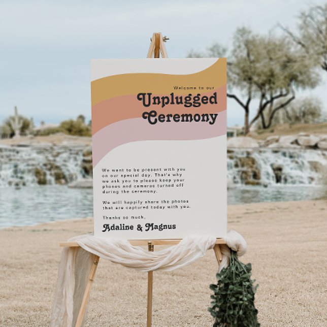 Modern Retro 70's Rainbow Unplugged Ceremony  Foam Board (Creator Uploaded)