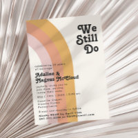 Modern Retro 70's Rainbow We Still Do Vow Renewal