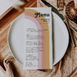 Modern Retro 70's Rainbow | Wedding Dinner Menu<br><div class="desc">This modern retro 70's rainbow | wedding dinner menu is perfect for your simple vintage orange, rose gold, and blush pink wedding reception. Designed with elements of a classic, colorful boho arch and groovy minimalist stripes. The design has a unique abstract tropical beach feel, great for any spring, summer, or...</div>
