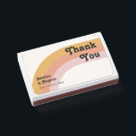 Modern Retro 70's Rainbow Wedding Favor Matchboxes<br><div class="desc">These modern retro 70's rainbow wedding favor matchboxes are perfect for your simple vintage orange, rose gold, and blush pink wedding. Designed with elements of a classic, colorful boho arch and groovy minimalist stripes. The design has a unique abstract tropical beach feel, great for any spring, summer, or fall wedding....</div>