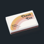 Modern Retro 70's Rainbow Wedding Favor Matchboxes<br><div class="desc">These modern retro 70's rainbow wedding favor matchboxes are perfect for your simple vintage orange, rose gold, and blush pink wedding. Designed with elements of a classic, colorful boho arch and groovy minimalist stripes. The design has a unique abstract tropical beach feel, great for any spring, summer, or fall wedding....</div>