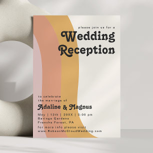 Modern Retro 70's Rainbow Wedding Reception Invitation