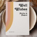 Modern Retro 70's Rainbow Wedding Well Wishes Card<br><div class="desc">This modern retro 70's rainbow wedding well wishes card is perfect for your simple vintage orange, rose gold, and blush pink wedding. Designed with elements of a classic, colorful boho arch and groovy minimalist stripes. The design has a unique abstract tropical beach feel, great for any spring, summer, or fall...</div>