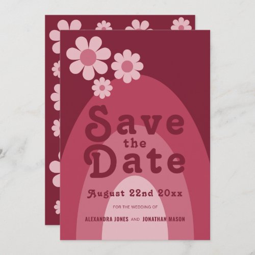 Modern Retro 70s Wedding Save The Date