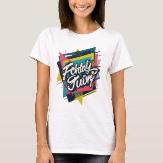 Modern Retro Abstract Tee – Chartreuse Design