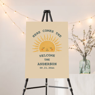Modern Retro Baby Shower Customizable Sticker  Foam Board