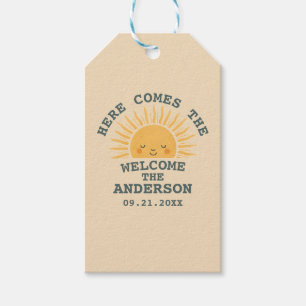 Modern Retro Baby Shower Customizable Sticker Gift Tags