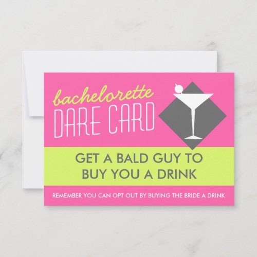 Modern Retro Bachelorette DARE game card