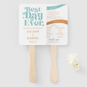 Modern Retro Beachy Color Program Hand Fan
