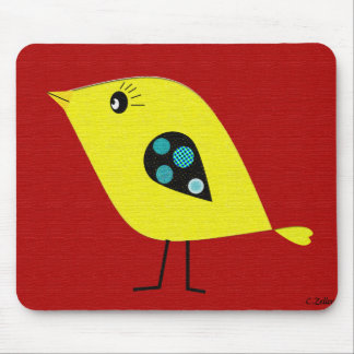 Modern Retro Bird Mouse Pad