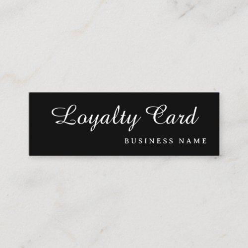 Modern Retro Black Simple Loyalty Card
