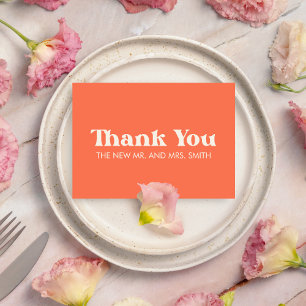 Modern Retro Bold & Chic Wedding Thank You Card