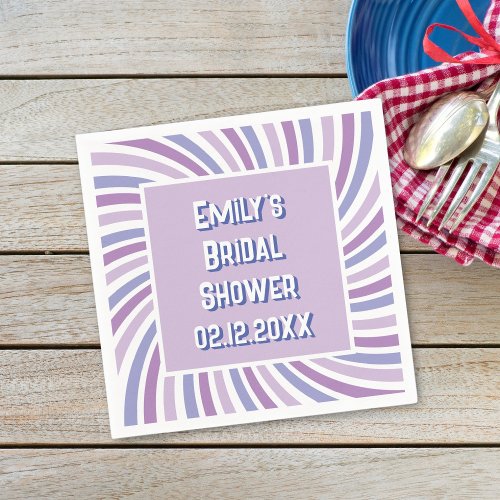 Modern Retro Bold Colors Typography Bridal Shower Napkins