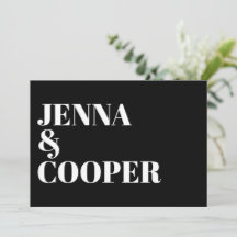 Modern Retro Bold Typography Black & White Wedding