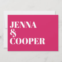 Modern Retro Bold Typography Magenta Wedding
