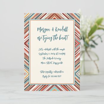 Modern Retro Border Couples Party Invitation by BlueHyd at Zazzle