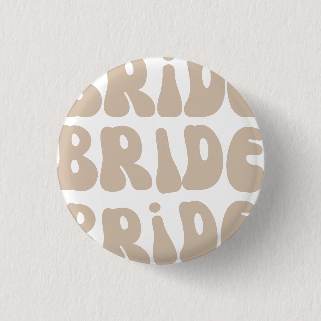 Modern Retro Bride Bachelorette Party Vintage Button (Front)