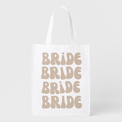 Modern Retro Bride Bachelorette Party Vintage Grocery Bag