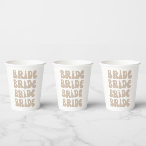 Modern Retro Bride Bachelorette Party Vintage Paper Cups