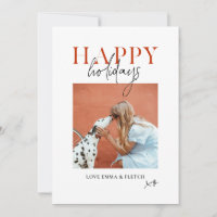 Modern Retro Bright Colorful Red Orange Dog Mom