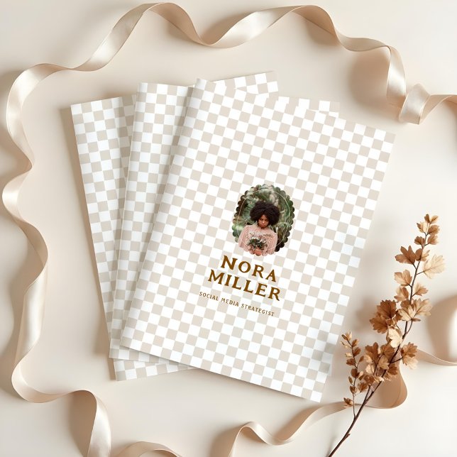 Modern Retro Checkered Pattern Photo Busines Pocket Folder (Modern Retro Checkered Pattern Photo Busines Pocket Folder)