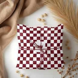 Modern Retro Chequered Pattern Custom Monogram Tissue Paper