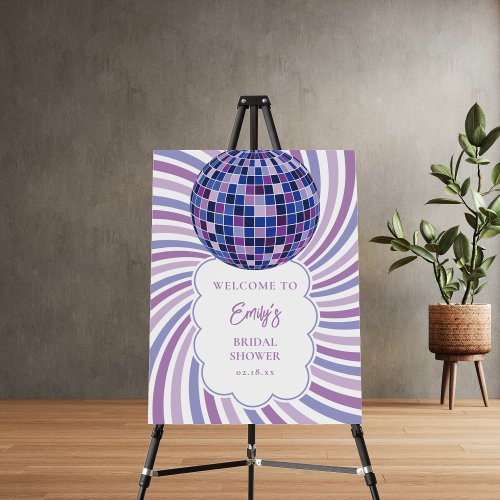 Modern Retro Chic Disco Ball Bridal Shower Welcome Foam Board