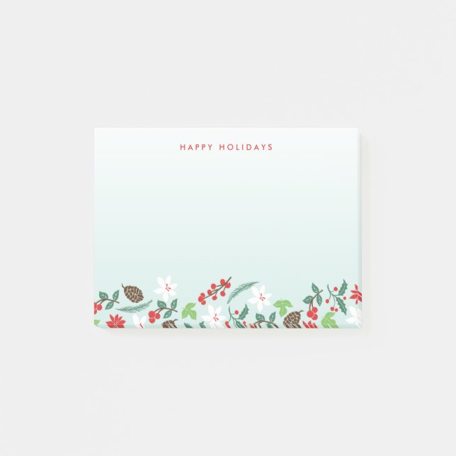 Modern Retro Chic Pattern Holidays Personalized Post-it Notes (Front)