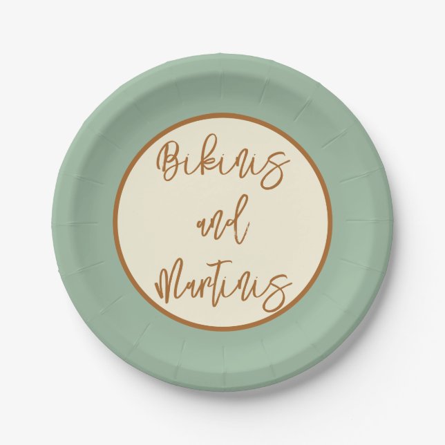 Modern Retro Chili Lime  Paper Plates (Front)
