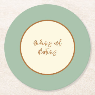 Modern Retro Chili Lime Round Paper Coaster