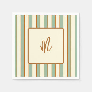 Modern Retro Chili Lime Stripe Napkins